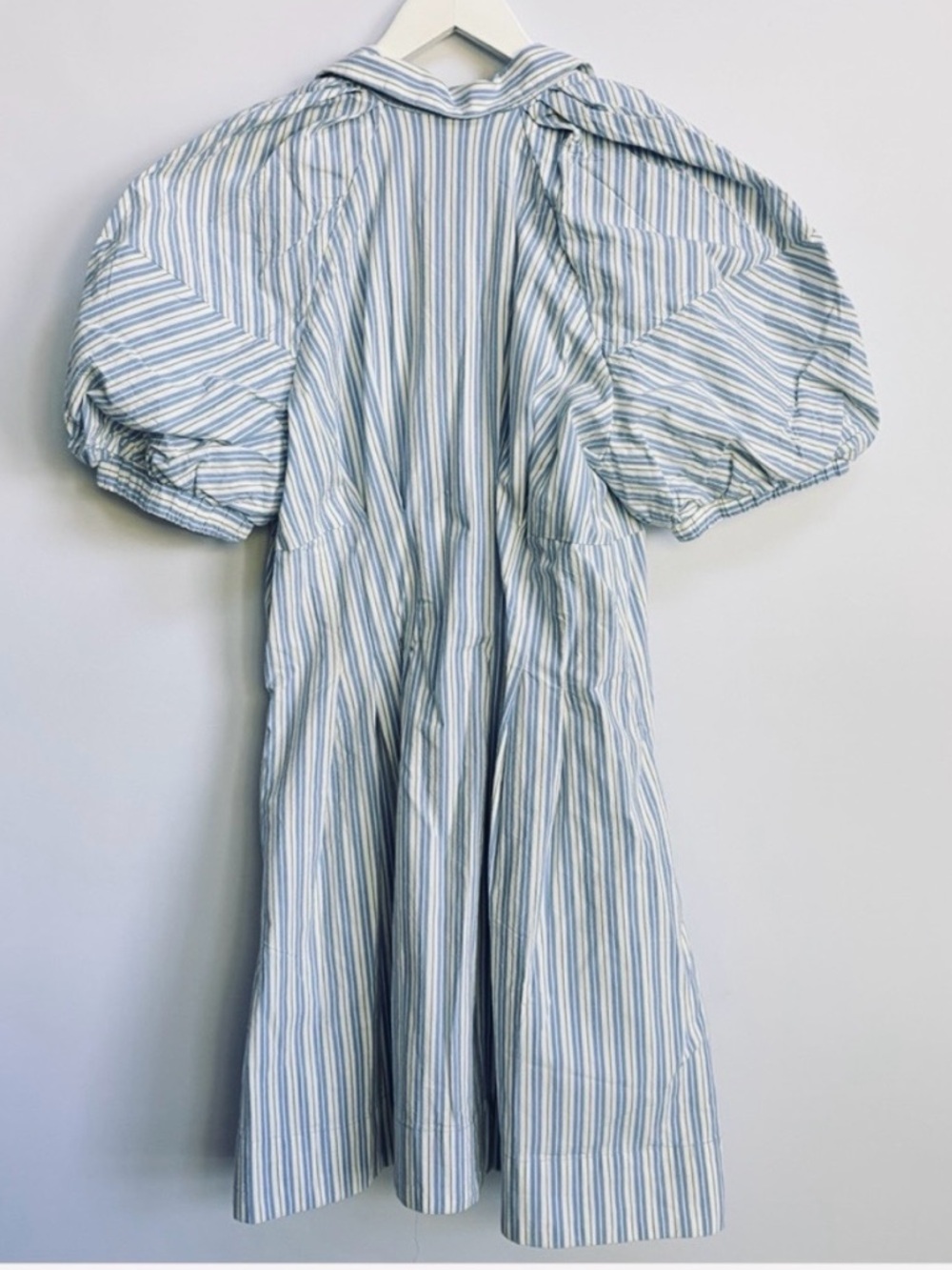 NWT Anthropologie Puff-Sleeve Striped Mini Shirt Dress - Picture 7 of 11